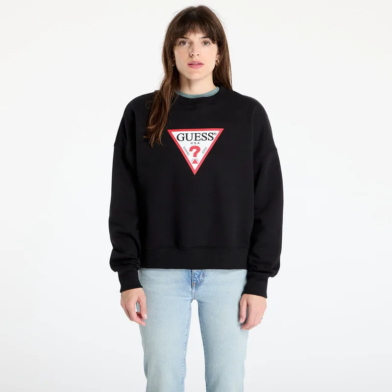 Φούτερ Guess Jeans Oversized Iconic Sweatshirt Jet Black A996 XS
