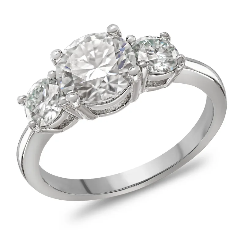 Δαχτυλίδι με Moissanite Diamonds από Ασήμι DX2726