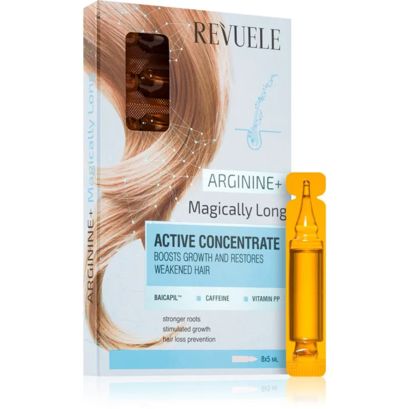 Revuele Active Hair Concentrate Arginine+ Magically Long αμπούλα για ανάπτυξη μαλλιών και ενίσχυση ριζών 8x5 ml