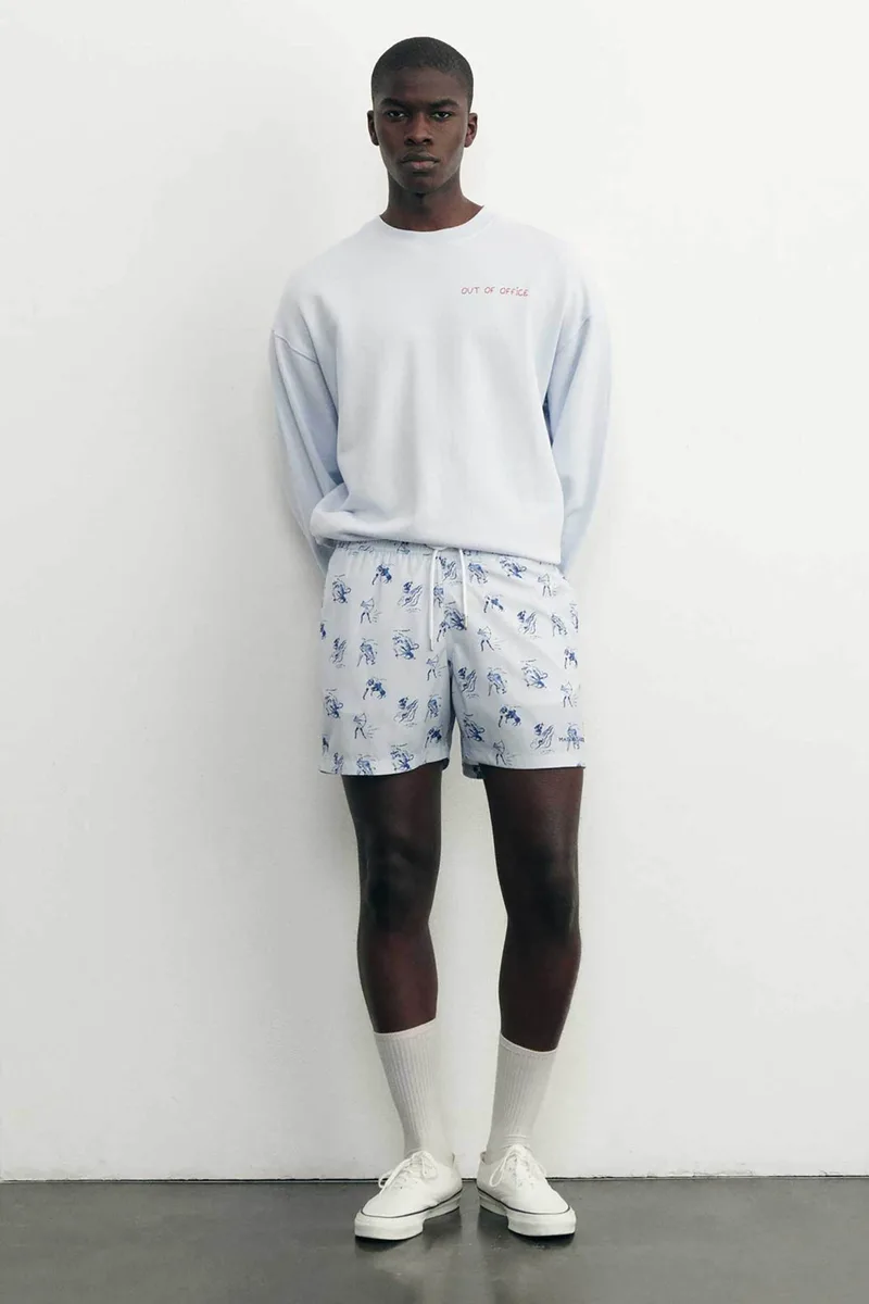Maison Labiche ανδρικό μαγιό με all-over print "Mailot Hercules" - SMMAILLOTHERA Λευκό
