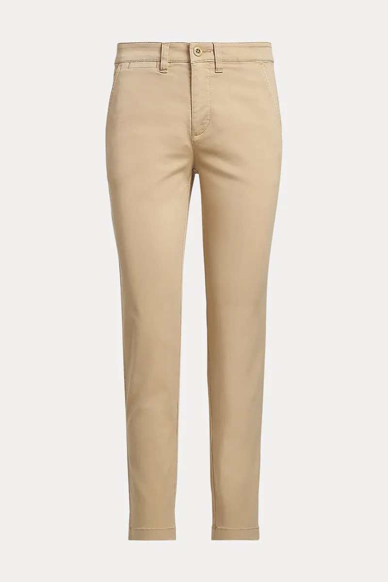 Lauren Ralph Lauren γυναικείο chino παντελόνι cropped μονόχρωμο - 200812287002 Μπεζ