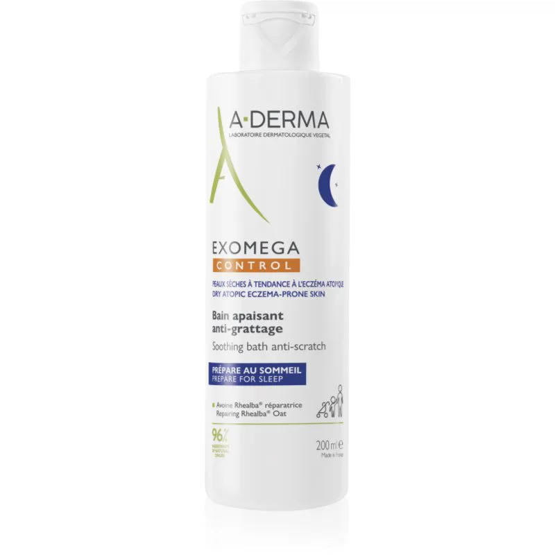 A-Derma Exomega Control Soothing Bath Anti-Scratch καταπραϋντικό μπάνιο ενάντια στους ερεθισμούς και και τον κνησμό του δέρματος 200 ml