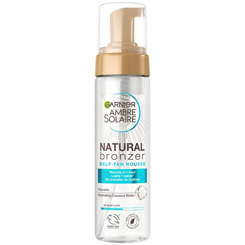 Garnier Ambre Solaire Natural Bronzer Self-Tan Mousse Αφρός Αυτομαυρίσματος για Πρόσωπο & Σώμα Εμπλουτισμένος με Νερό Καρύδας 200ml
