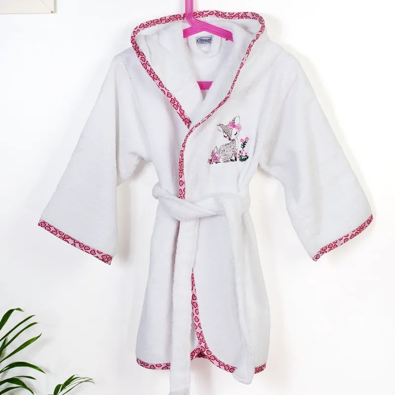 Βρεφικό Μπουρνούζι Dimcol Deer 197 White-Pink No02 No02
