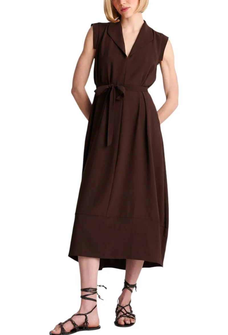 Φόρεμα Ale Αμάνικο Με Ζώνη 82276751-BROWN Γυναικείο