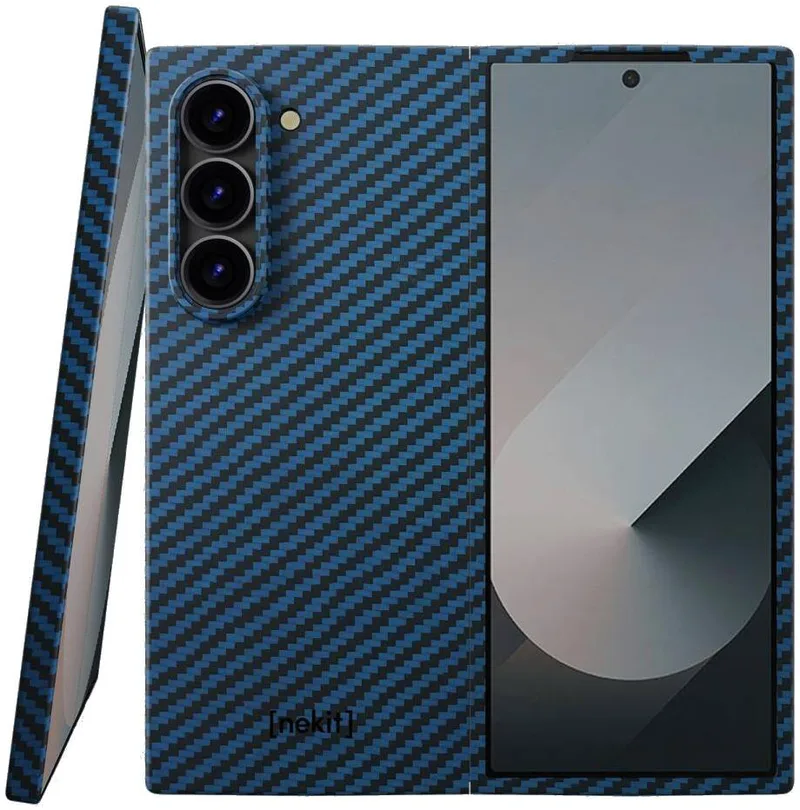 Θήκη Samsung Galaxy Z Fold6 Nekit Fiber Σκληρή με MagSafe Aramid Fiber 1mm 1500D Kevlar - Blue (8719246469688)