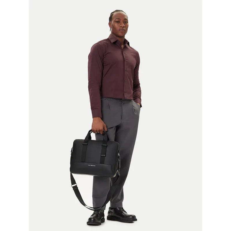 Τσάντα για laptop Tommy Hilfiger Th Modern Computer Bag AM0AM13637 Μαύρο