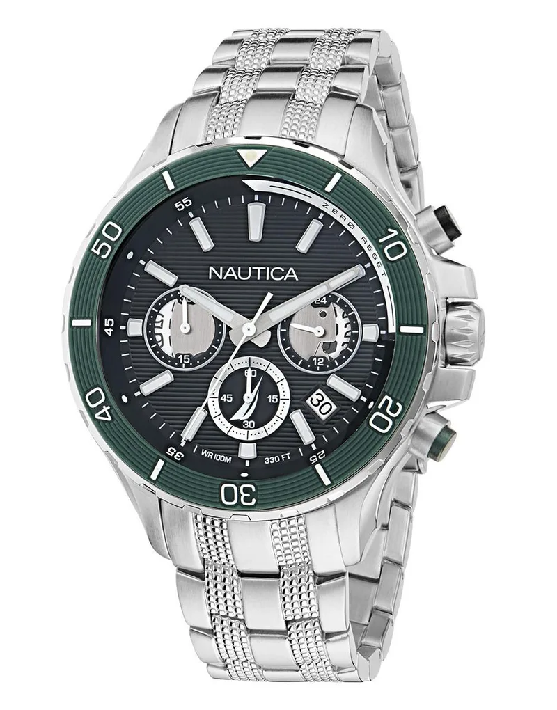 NAUTICA NST Chronograph - NAPNSF504, Silver case with Stainless Steel Bracelet