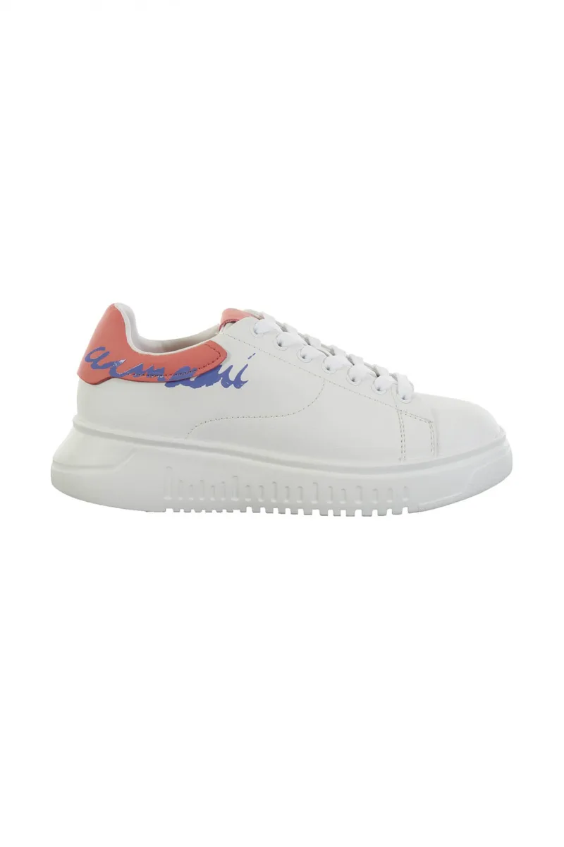 EMPORIO ARMANI ΠΑΠΟΥΤΣΙΑ SNEAKERS WOMAN ΛΟΓΟΤΥΠΟ ΛΕΥΚΟ