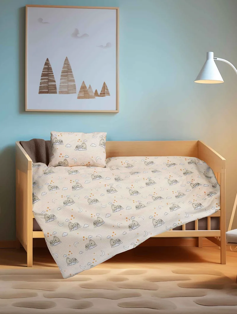 Σετ Σεντόνια Λίκνου 2 Τεμαχίων Madi Teddylove 70x120