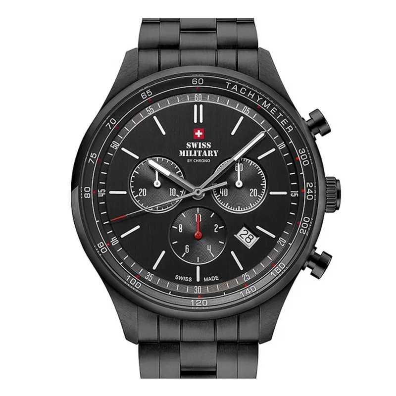 SWISS MILITARY by Chrono Swiss Made Chronograph Stainless Steel Bracelet Watch SM34081.04