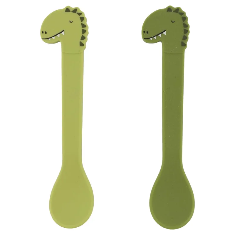 Trixie Silicone Spoon 4m+ Βρεφικό Σετ με Κουτάλια 2 Τεμάχια - Mr. Dino