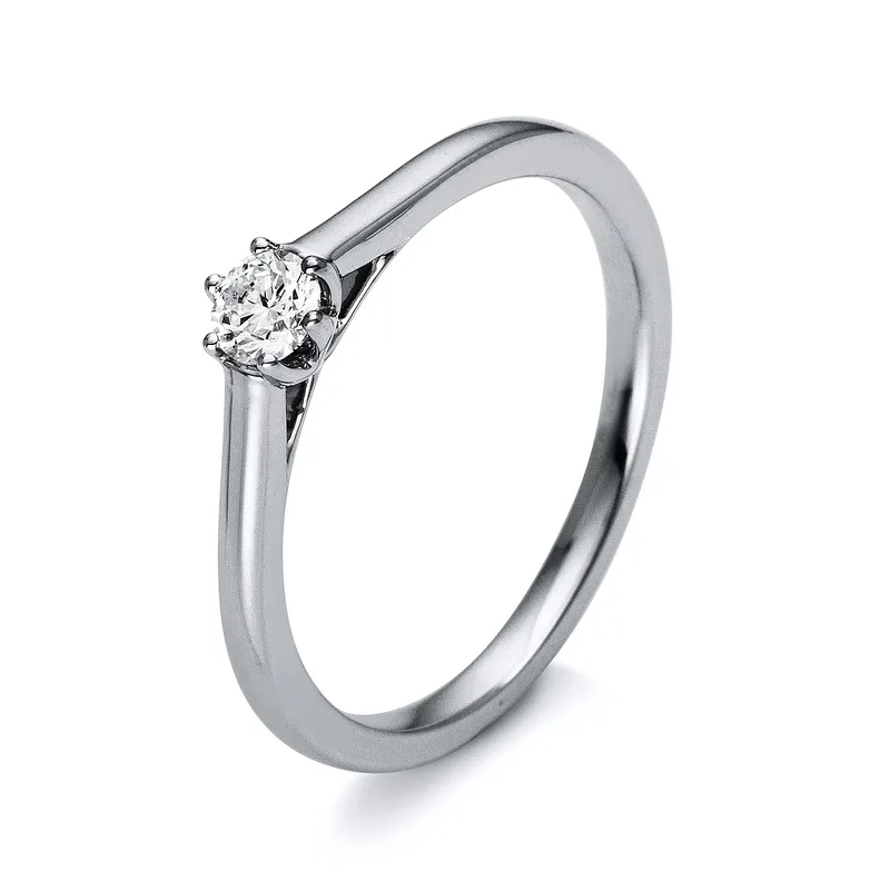 Diamond Group Μονόπετρο Δαχτυλίδι με Διαμάντι Brilliant από Λευκό Χρυσό 18 Καρατίων DDX407