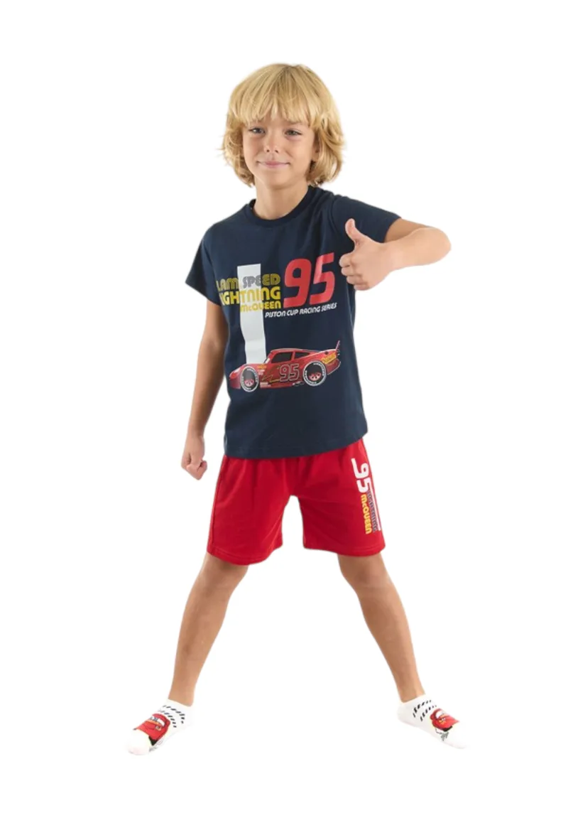 Πιτζάμα για αγόρι με βερμούδα McQueen Disney CR20984-Μπλε