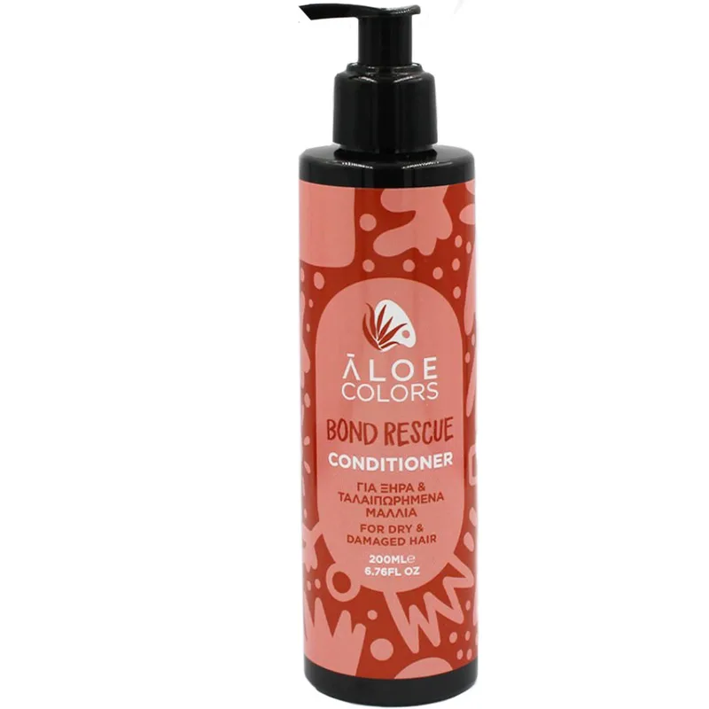 Aloe Colors Bond Rescue for Damaged & Dry Hair Conditioner Μαλακτική Κρέμα για Ξηρά & Ταλαιπωρημένα Μαλλιά, με Αντλία 200ml