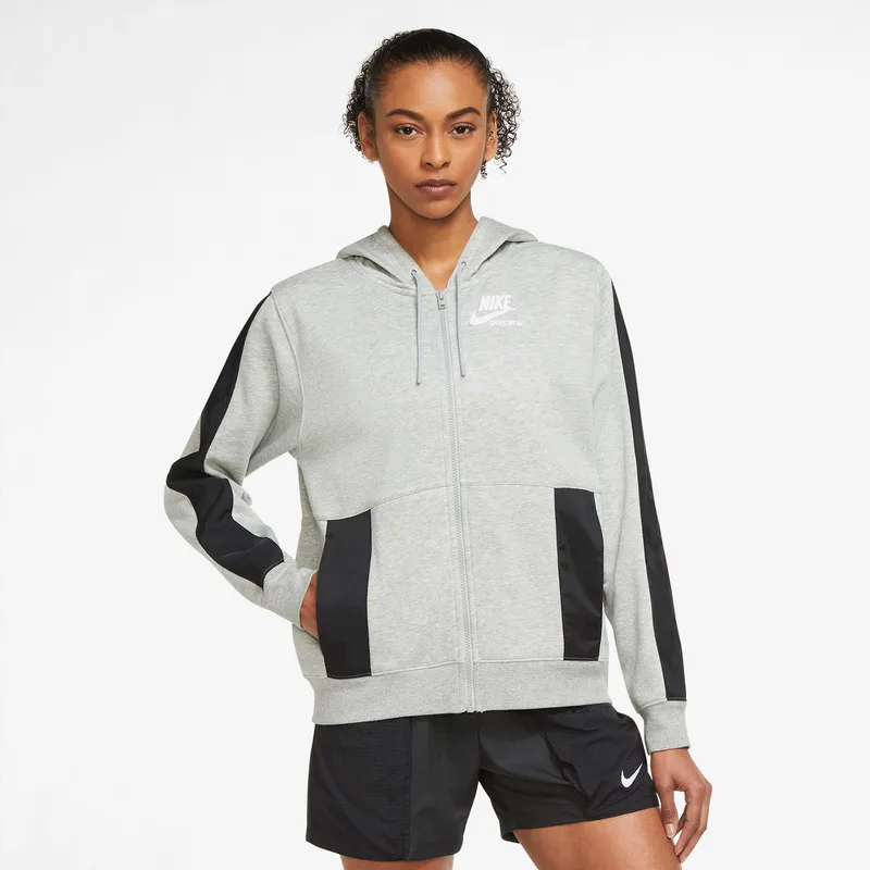 NIKE SPORTSWEAR HERITAGE FULL-ZIP HOODIE ΓΚΡΙ