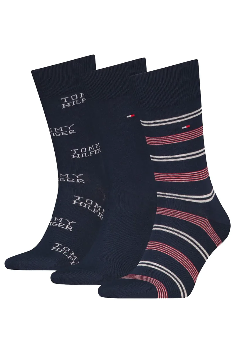 Tommy Hilfiger ανδρικές κάλτσες TH Men Socks Gift Box Tommy Stripe (Συσκ. 3 ζεύγη)-701229783-001