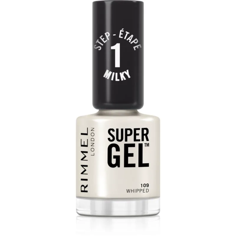 Rimmel Super Gel τζελ βερνίκι νυχιών χωρίς τη χρήση των UV/LED λαμπτήρων απόχρωση 109 Whipped 12 ml