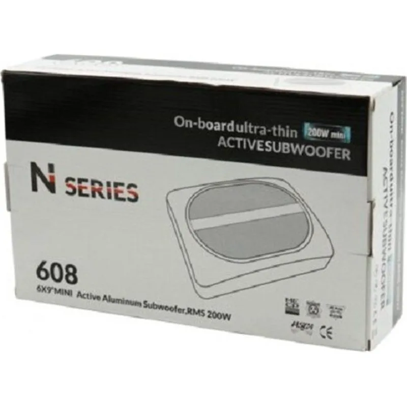 N Series 608 Αυτοενισχυόμενο Subwoofer Αυτοκινήτου 200W RMS με Κούτα