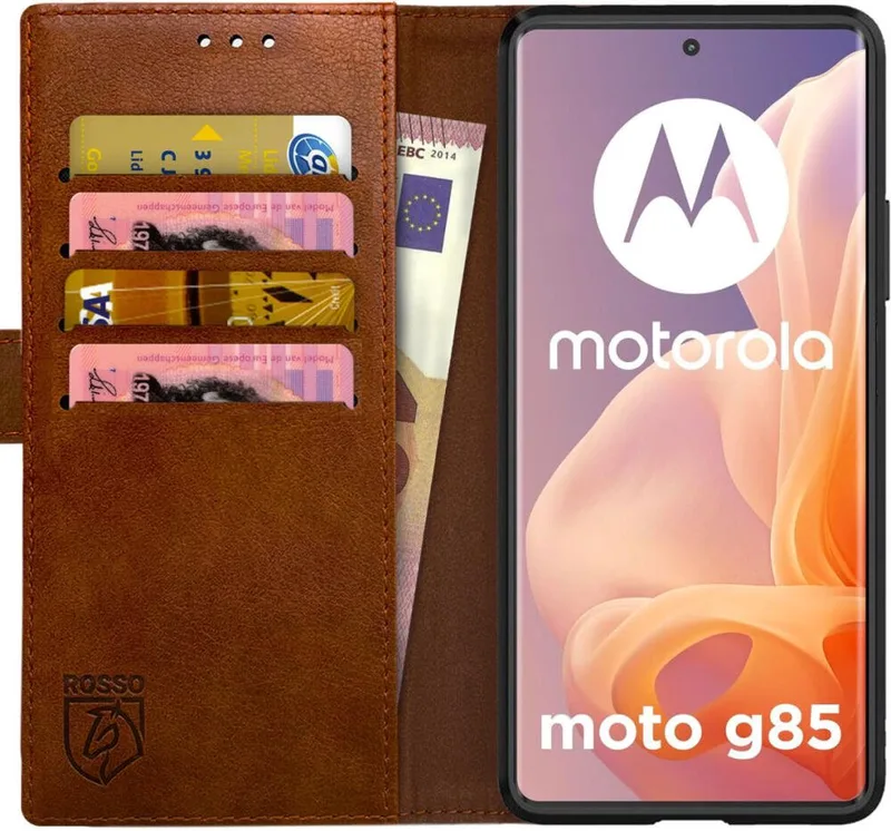 Θήκη Motorola Moto G85 Κόκκινο Element PU Πορτοφόλι - Brown (8719246468605)