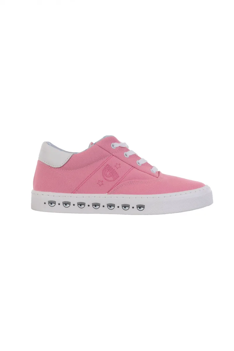 CHIARA FERRAGNI ΠΑΠΟΥΤΣΙΑ SNEAKERS LACE UP CANVAS ΡΟΖ