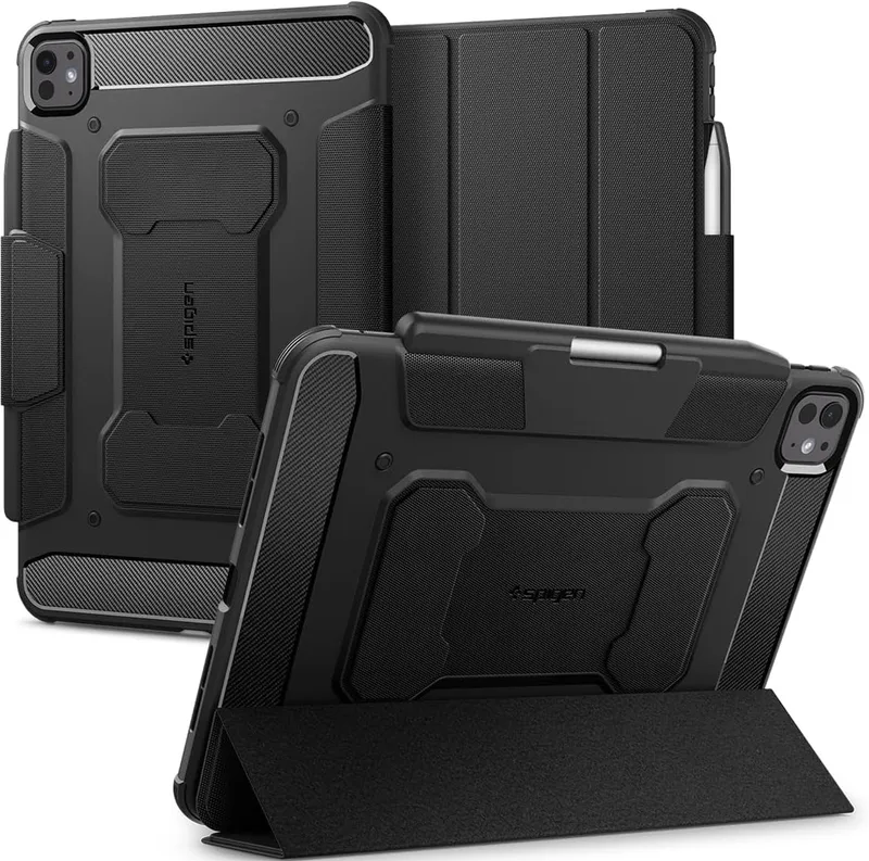 Θήκη με Υποδοχή για Apple Pencil - Apple iPad Pro 11" 2025 / 2024 - Spigen Rugged Armor Pro - Black (ACS07017)