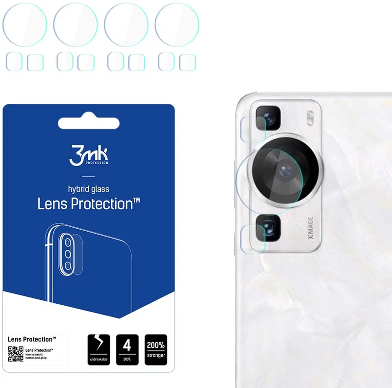 3MK Hybrid Glass Camera Protector - Αντιχαρακτικό Υβριδικό Προστατευτικό Γυαλί για Φακό Κάμερας Huawei P60 - 4 Τεμάχια (5903108522243)