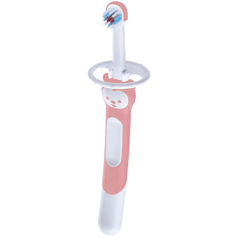 Mam Learn to Brush Soft Toothbrush 5m+ Βρεφική, Εκπαιδευτική Οδοντόβουρτσα με Μαλακές Ίνες & Ασπίδα Προστασίας 1 Τεμάχιο, Κωδ 605 - Ροζ