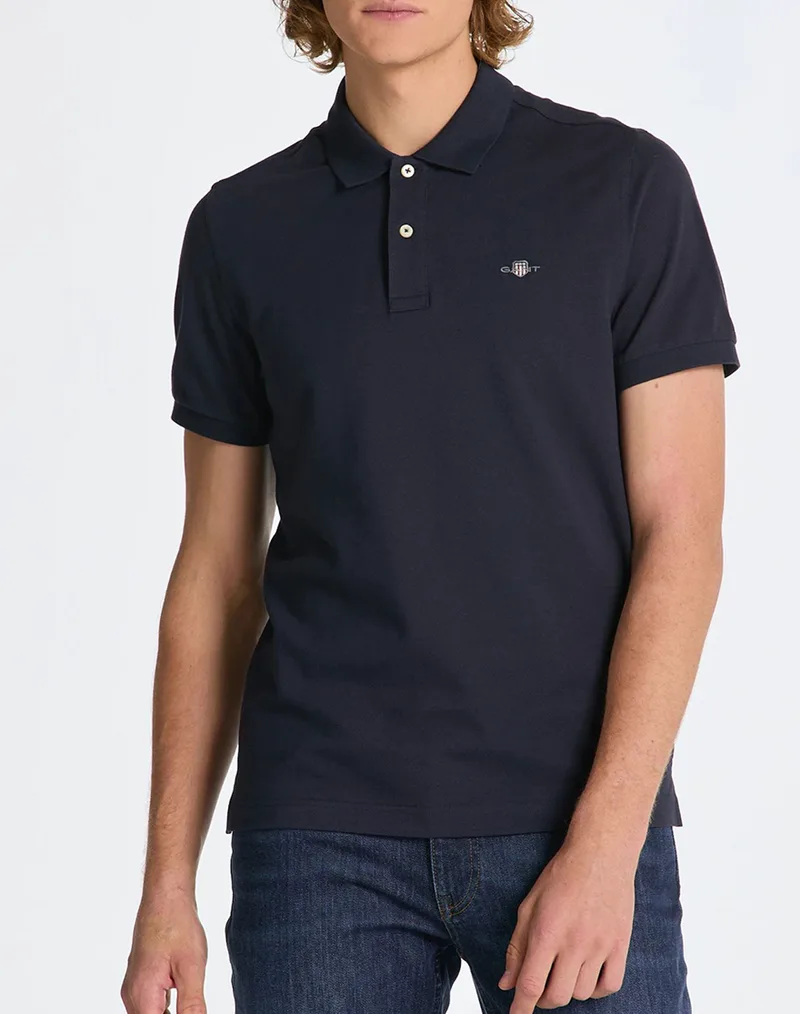 GANT ΜΠΛΟΥΖΑ ΚΜ REG SHIELD SS PIQUE POLO 3G2210-1-433 DarkBlue