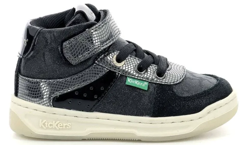 ΜΠΟΤΑΚΙ KICKERS KICKALIEN 910874 ΜΑΥΡΟ/ΑΣΗΜΙ (EU:22)