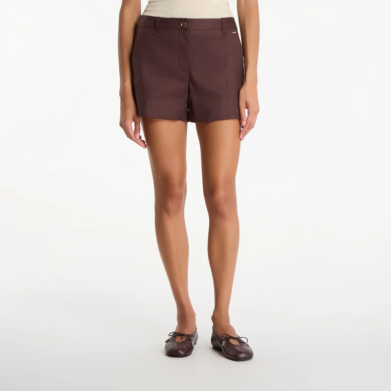 Σορτς Guess Jeans Isabeau Linen Short Regal Brown XS