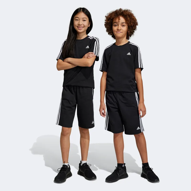 ADIDAS ESSENTIALS 3-STRIPES KNIT SHORTS ΜΑΥΡΟ
