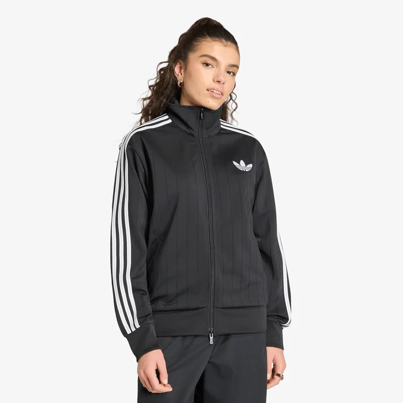 Μπουφάν adidas Pinstripe Firebird Loose Tracktop Black/ White/ Grey Two XL