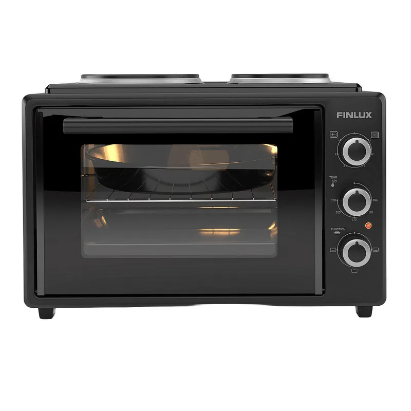 Ηλεκτρικό Φουρνάκι 35lt με 2 εστίες, FMC-3524F , Μαύρο, Finlux