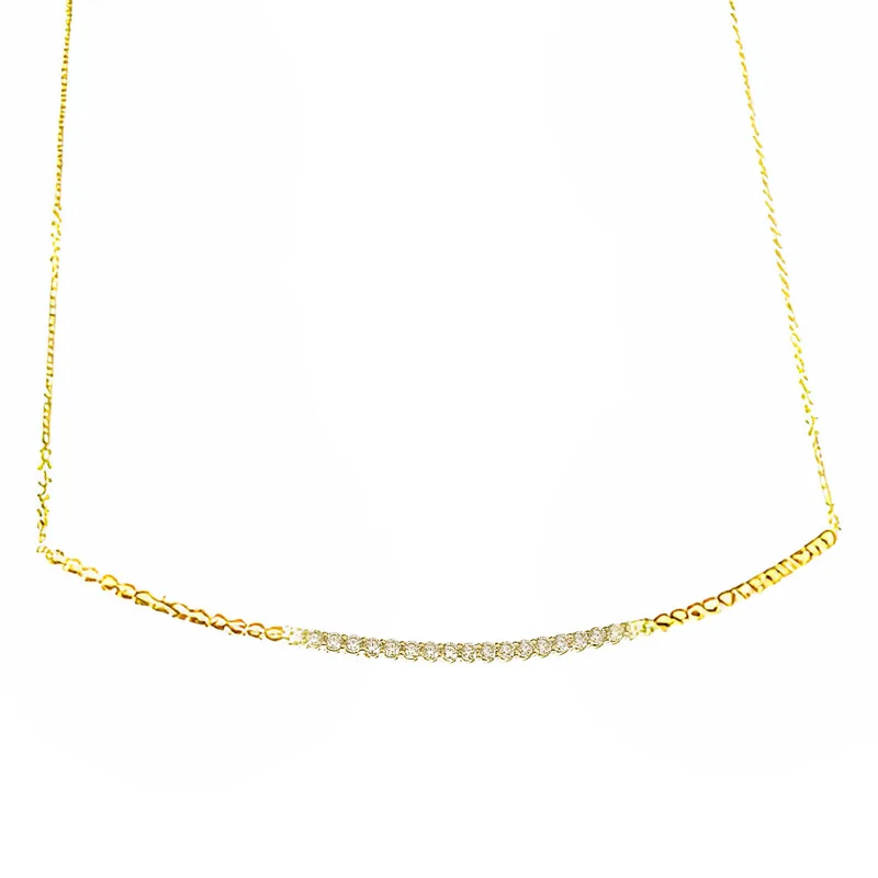 Κολιέ σε Κίτρινο Χρυσό κ14 με zircon 45cm Gatsa KZ41K