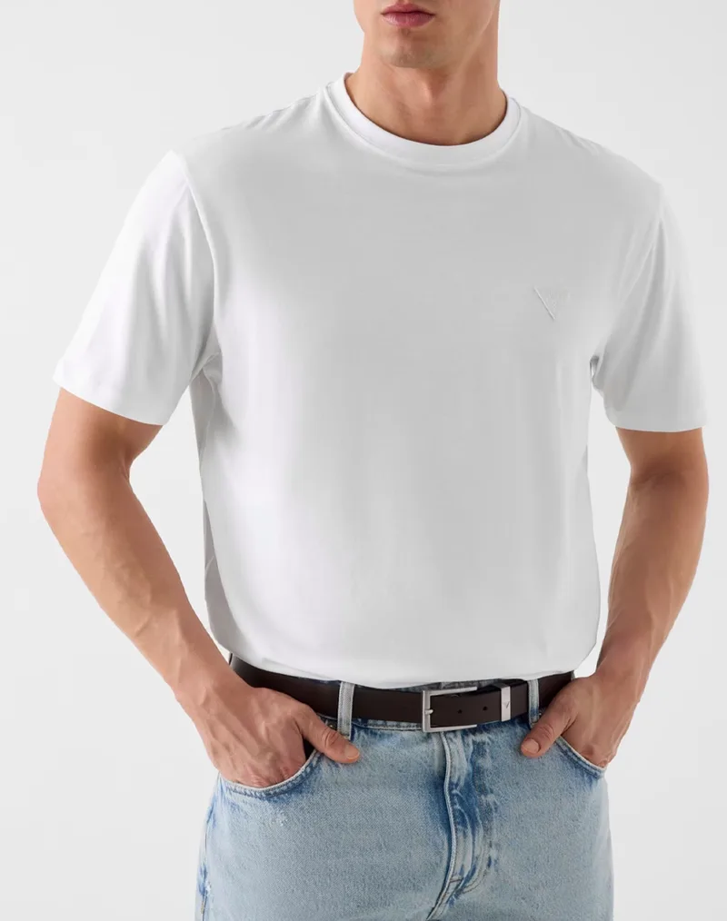 GUESS CN SS SMALL PATCH COTTON MODAL ΜΠΛΟΥΖΑ ΑΝΔΡΙΚΟ M6GI21K3053-G011 OffWhite