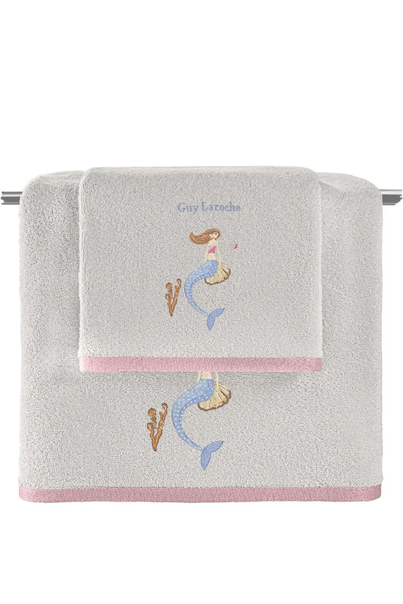 Σετ Βρεφικές Πετσέτες 2 Τεμαχίων Guy Laroche Bebe Merida Ροζ-Silver 50x70,70x130