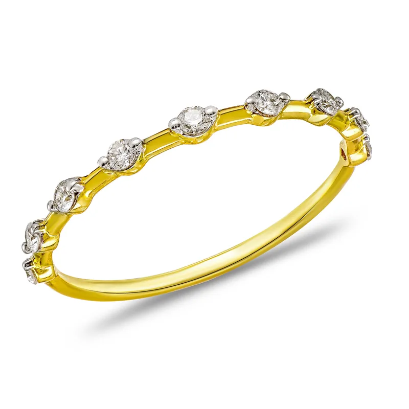 Diamond Group Δαχτυλίδι με Διαμάντια Brilliant από Κίτρινο Χρυσό 18 Καρατίων DDX760