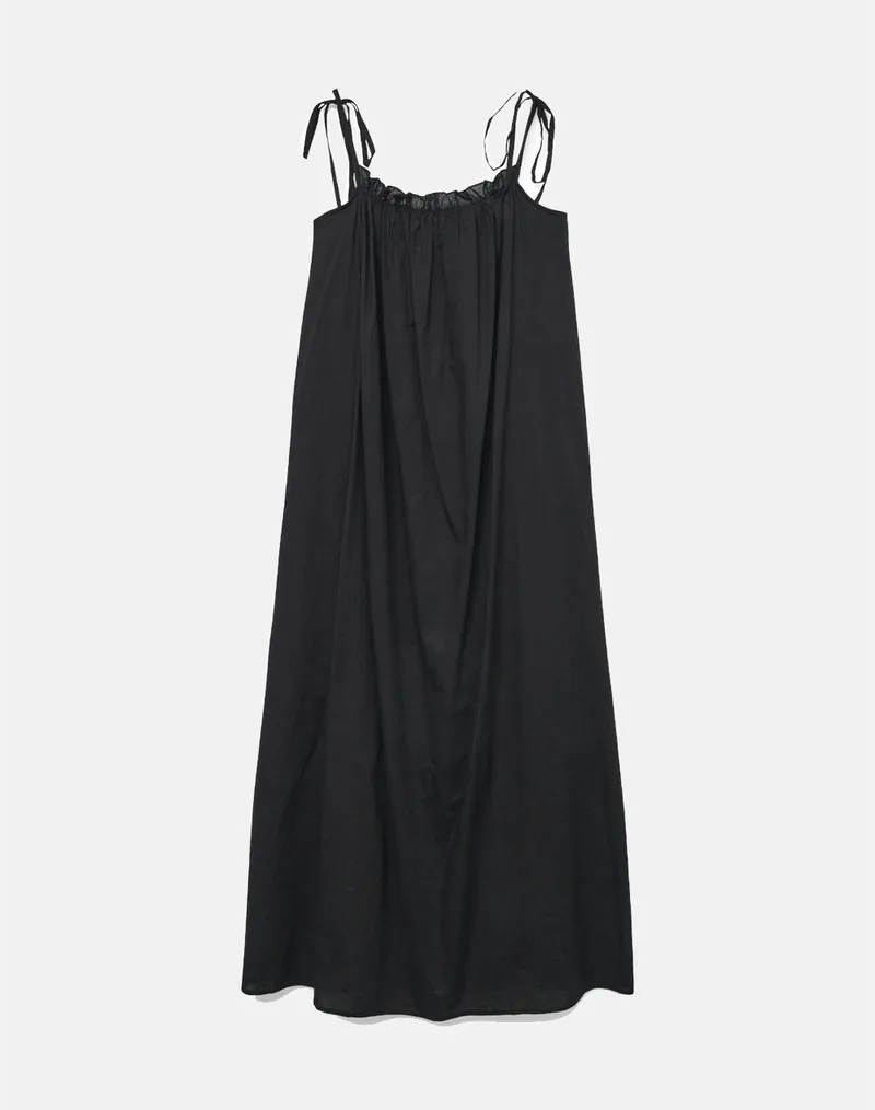AWARE BY VERO MODA VMROXANNE SL CALF VOLUME DRESS VMA 10329137-BLACK Black