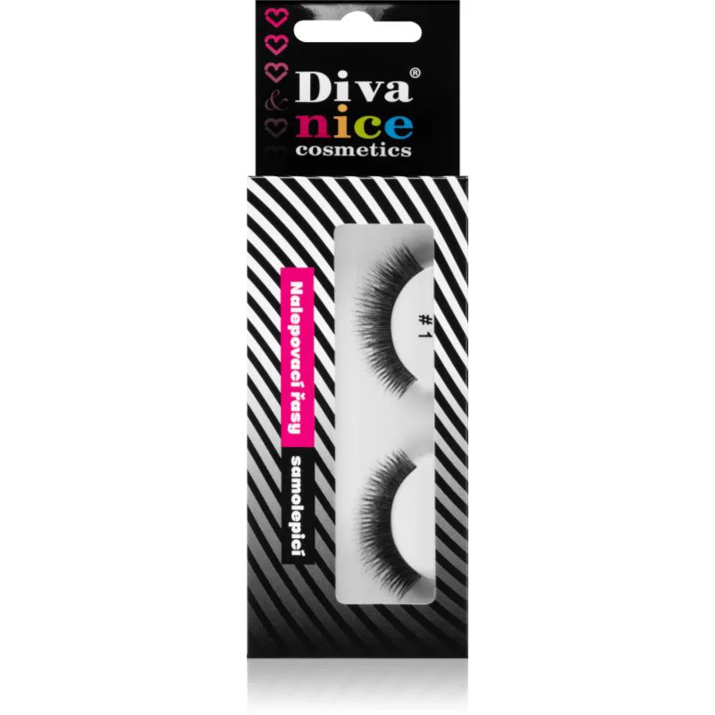 Diva & Nice Cosmetics Accessories Lashes ψεύτικες βλεφαρίδες από φυσική τρίχα No. 1 1 τμχ