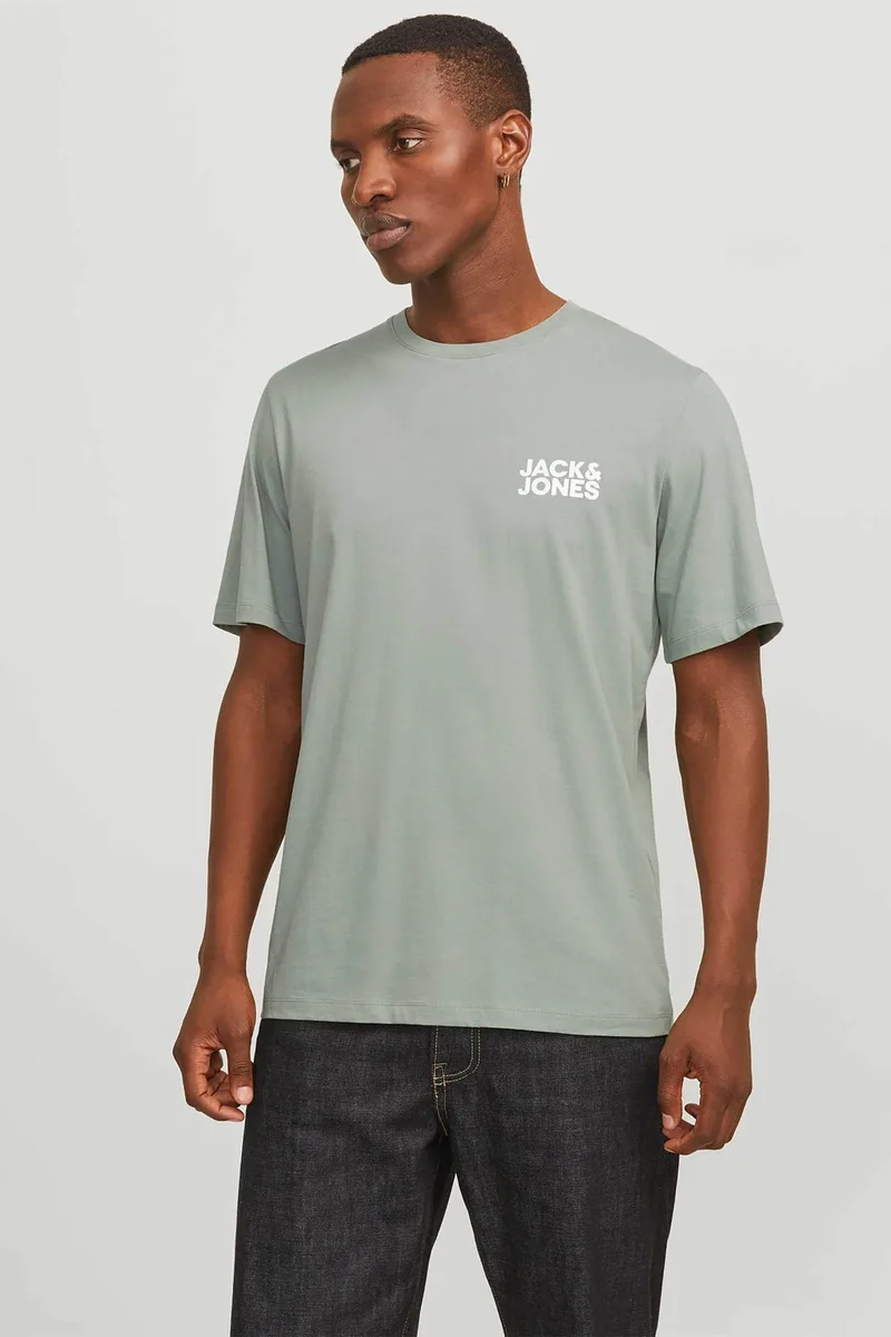 JACK & JONES ανδρικό Τ-shirt με λογότυπο Regular Fit - 12151955 Πράσινο