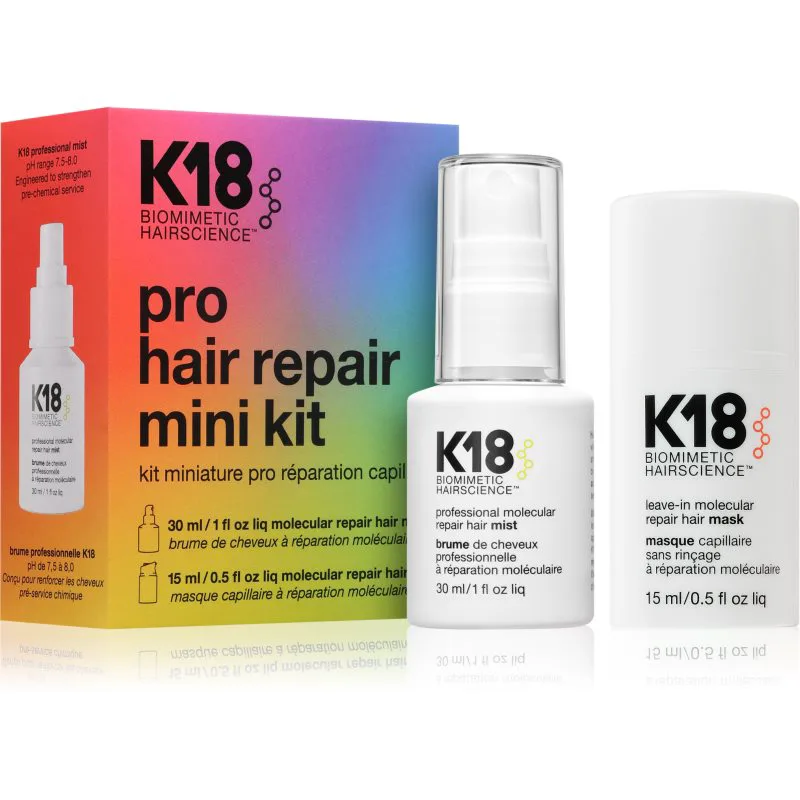 K18 Molecular Repair Mini Kit σετ δώρου για κατεστραμμένα μαλλιά 2 τμχ