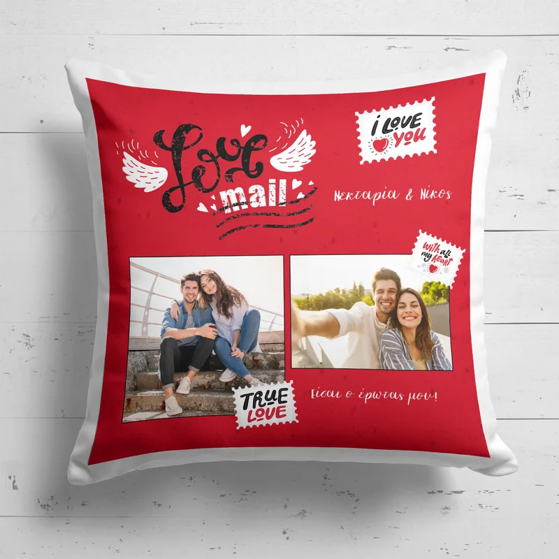 Love Mail - Μαξιλάρι Με Γέμιση - 25X25 - Τετράγωνο