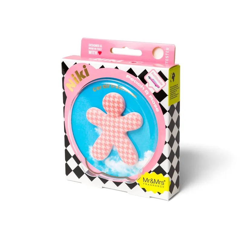 Αρωματικό αυτοκινήτου Niki pied de poule pink, Peach & Rose