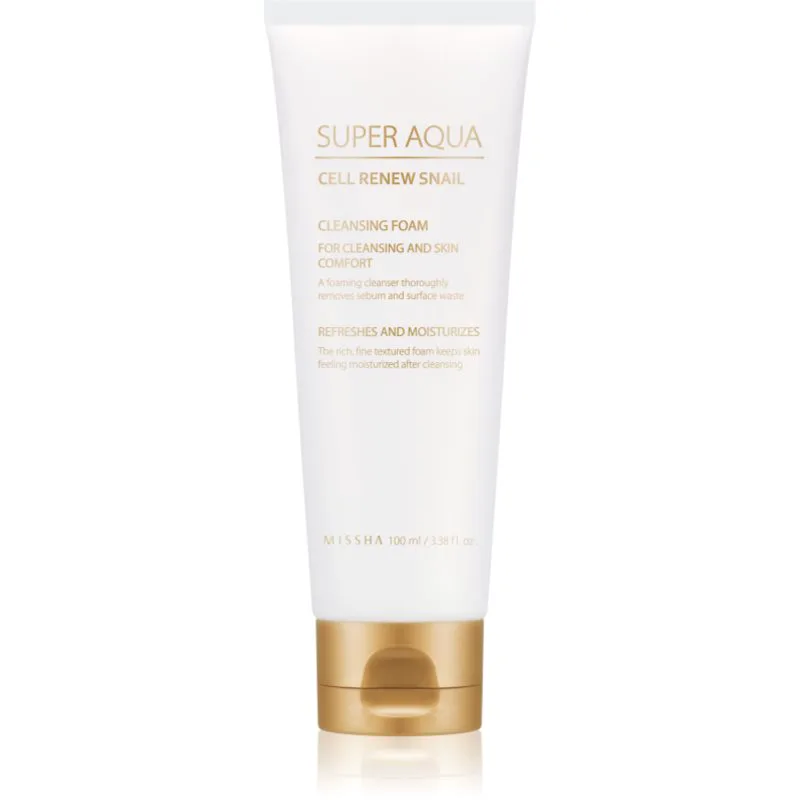 Missha Super Aqua Cell Renew Snail καθαριστικός αφρός με εκχύλισμα σαλιγκαριών 100 μλ