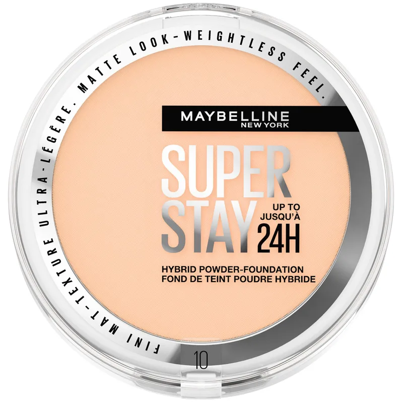Maybelline Super Stay 24h Hybrid Powder Foundation σε Μορφή Πούδρας για Μεσαία έως Πλήρη 24ωρη Κάλυψη με Ανάλαφρη Αίσθηση 9g - 10