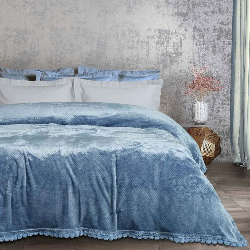 Κουβέρτα Fleece Μονή (160x220) Das Home 1186 Dusty Blue