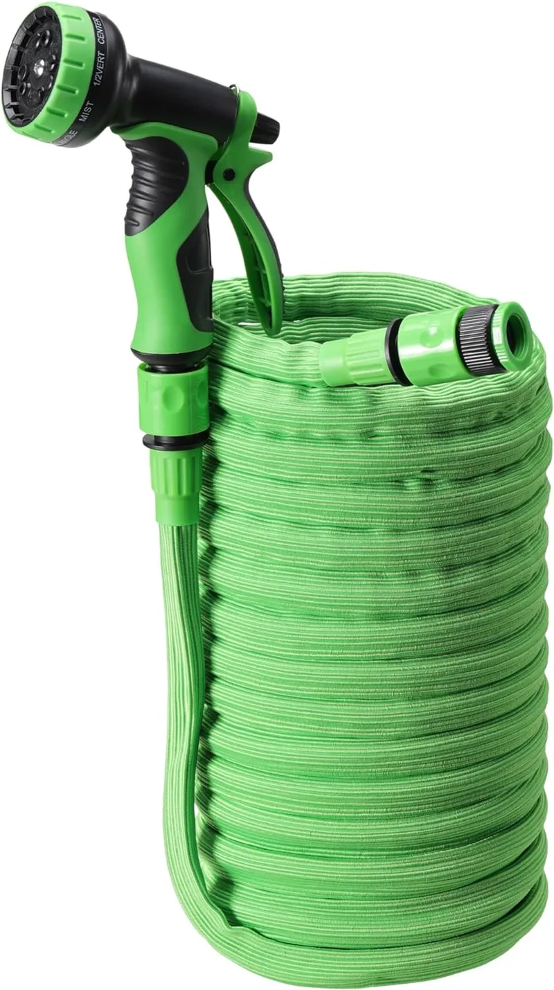 Navaris Flexible Garden Hose - Επεκτεινόμενο Εύκαμπτο Λάστιχο Κήπου με 10 Λειτουργίες Ψεκασμού - 7.5m - 15m - Green (61949.02)