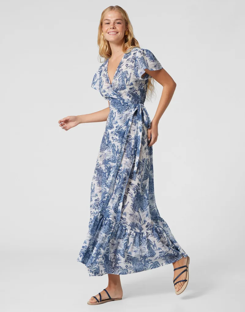 WOMEN'S WRAP DRESS JUNGLE