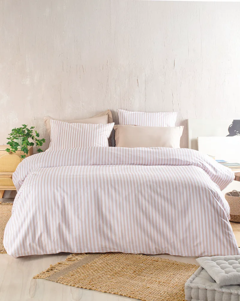 Σετ παπλωματοθήκη Υ/Δ (225Χ250) ELOISE BEIGE, RYTHMOS HOME